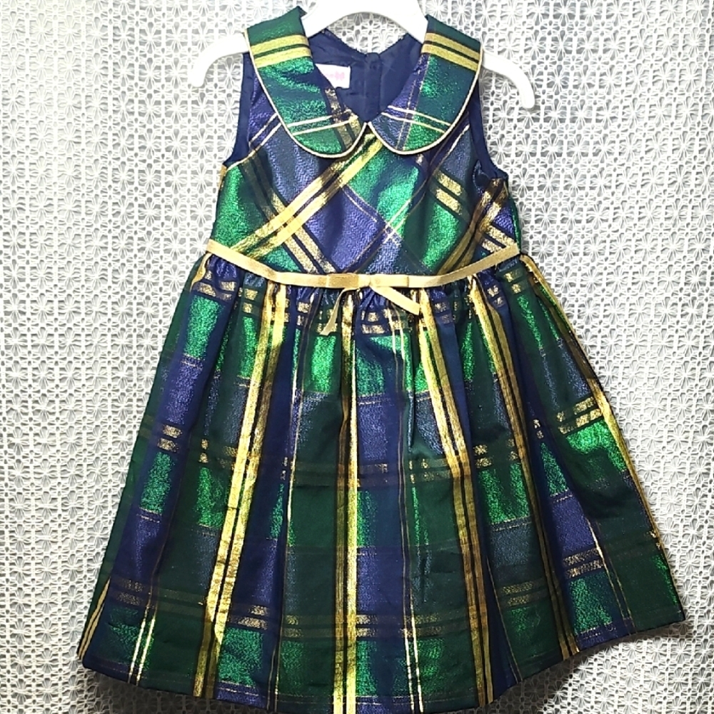Bonnie Jean Green and Gold Seasonal Costume Dress